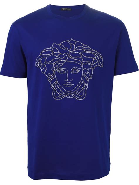 versace medusa t shirt blue|versace medusa t shirt men.